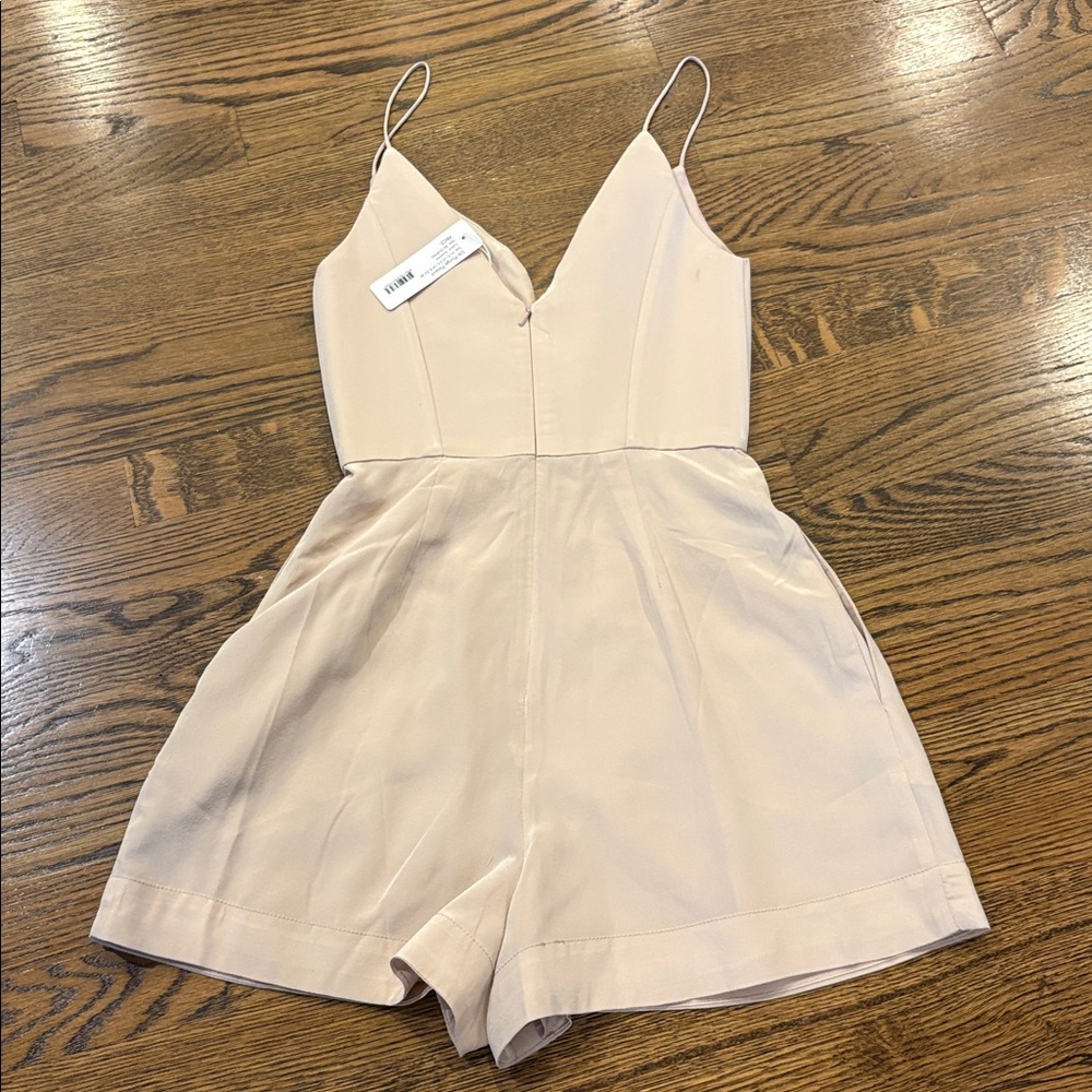 Zimmermann NWT Silk Plunge Playsuit Blush Pink Spaghetti Strap Romper,US 2-4 - Picture 2 of 2